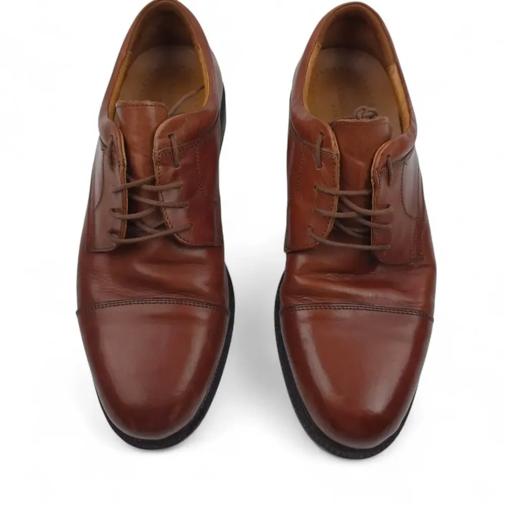 Johnston & Murphy Dress Shoes Mens 10.5 W Passport Cap Toe‎ Oxford Brown 20-4926